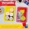 4E's Novelty Plastic Storage Bins with Lids, 5 Qt, 3 Pack, Colorful Plastic Cubby Storage Bins, Stackable Organizer Cubbies for Classroom or Home (11.4" x 7.75" x 5")